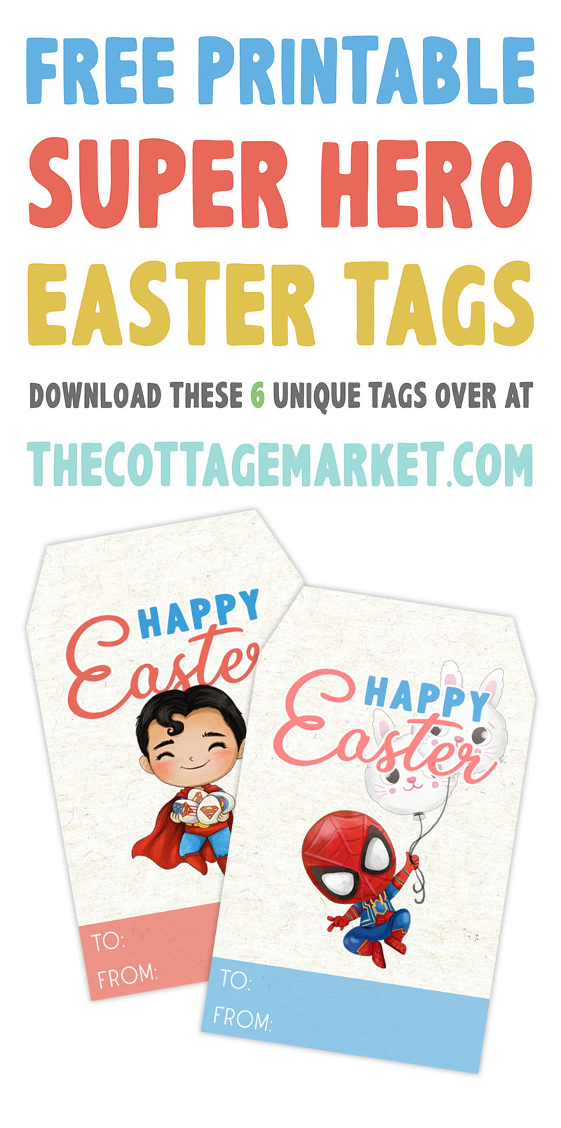 The Free Printable Children's Easter Tags are perfect for all the little ones and big ones on your Easter giving List! 