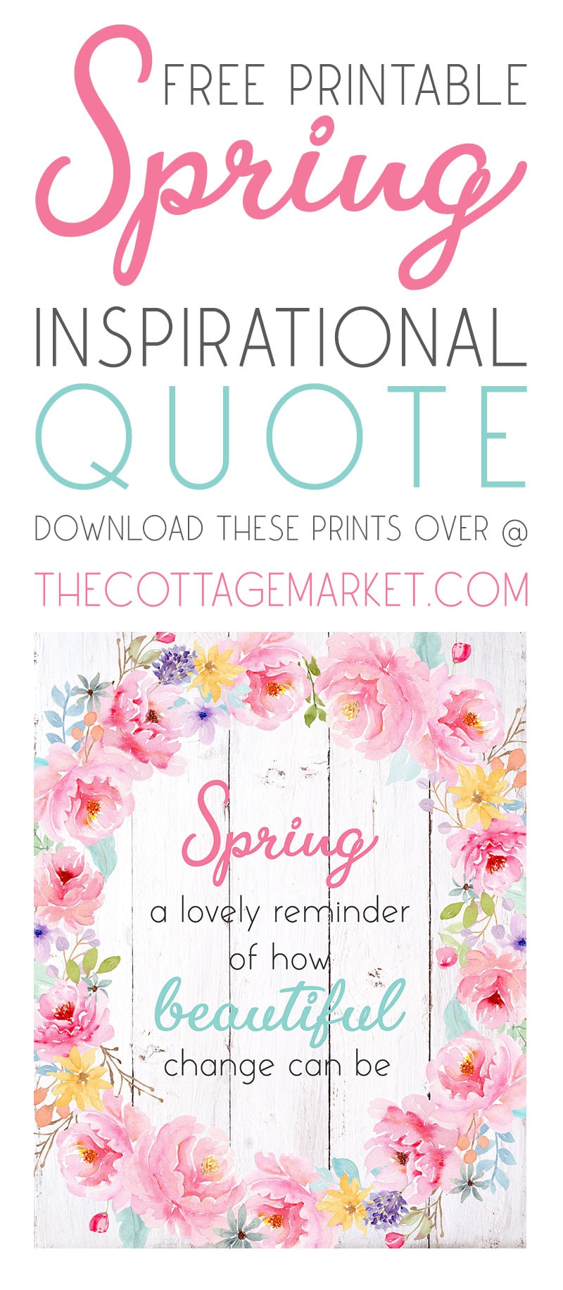 This Free Printable Spring Inspiration Quote is going to look totally fabulous and fresh on you wall or as part of your wall gallery and more.  It's cheery and a great way to celebrate the Season!