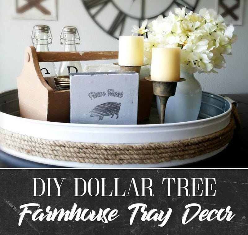 These Farmhouse Dollar Store Hacks With A High End Look will add the perfect touch of charm and style to your home.  The best part is… it will not break the budget!
