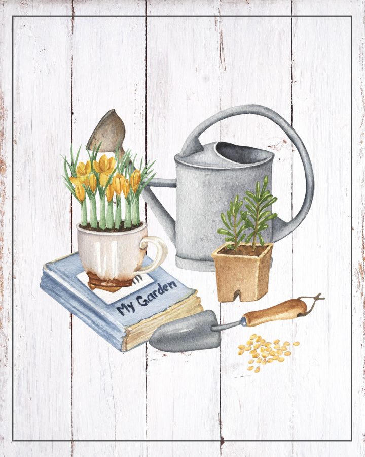  These Free Printable Farmhouse Garden Vignettes are going to look amazing in your home.  A perfect little touch for the walls, gallery wall, vignettes and more. A great way to celebrate Earth Week!