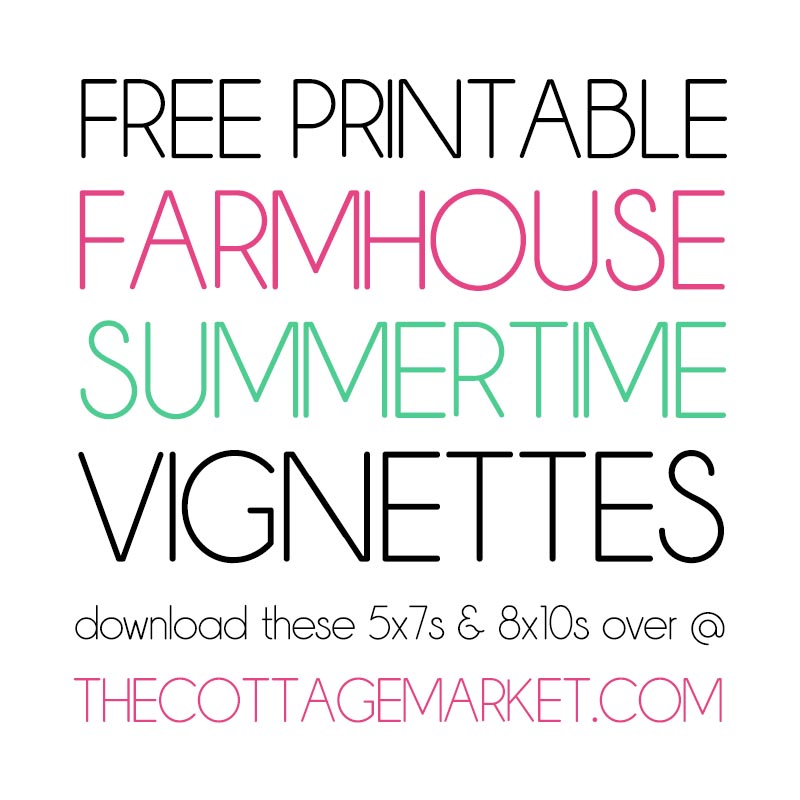 These Free Printable Farmhouse Summertime Vignettes are going to add a touch of  Charm to your Kitchen for sure.