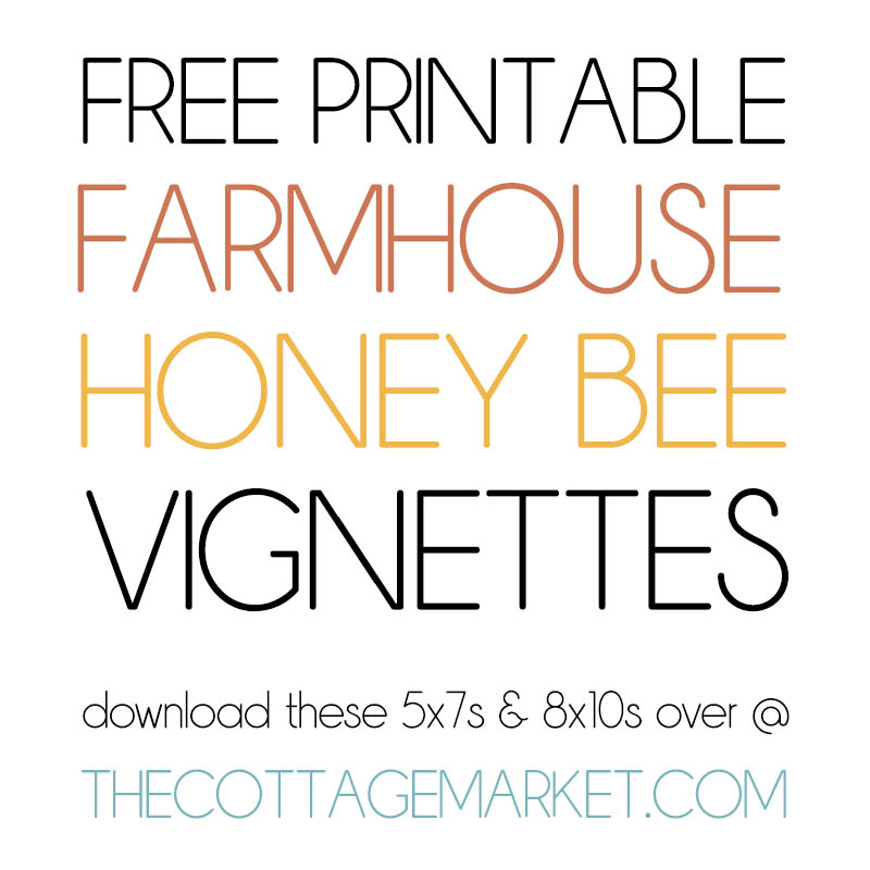 These Free Printable Farmhouse Honey Bee Vignettes are going to add a touch of  Charm to your Home for sure.