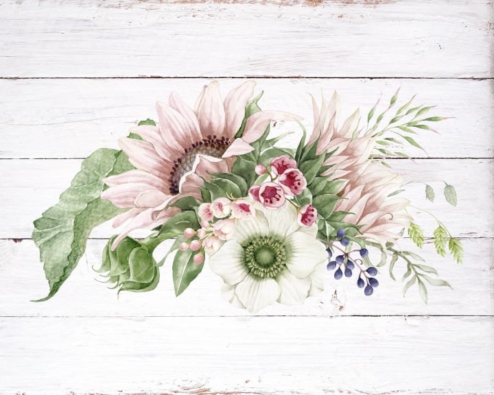 Free Printable Farmhouse Botanical Bouquets that will add a touch of Cottage Farmhouse Charm to any space in your home.  This is Part 1