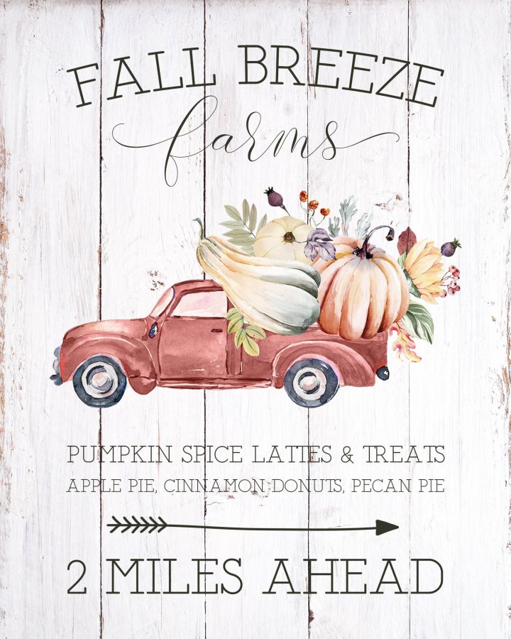 This Free Printable Farmhouse Pumpkin Truck Sign is going to add a touch of  Charm and Fun to your Home!