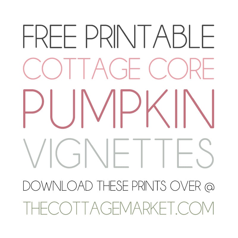 Come and checkout these Adorable Free Printable Cottagecore Pumpkin Vignettes that put a little Pink into your Fall!