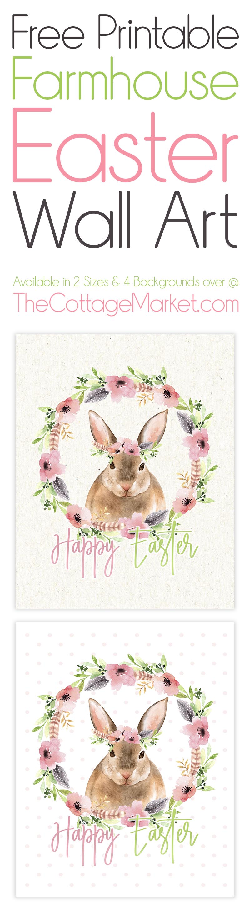 This Free Printable Farmhouse Easter Wall Art will have your home Holiday ready in a snap or should I say hop!