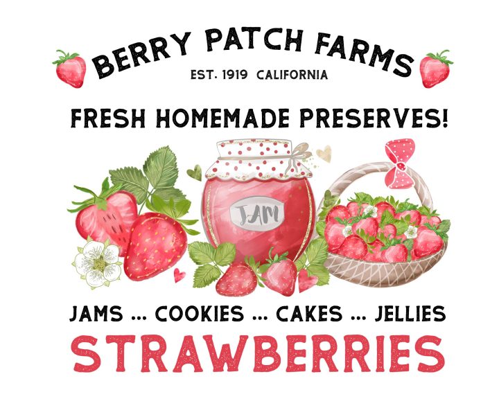 Come and check out this Charming Free Printable Farmhouse Strawberry Sign that is just waiting to be a part of your fabulous decor!