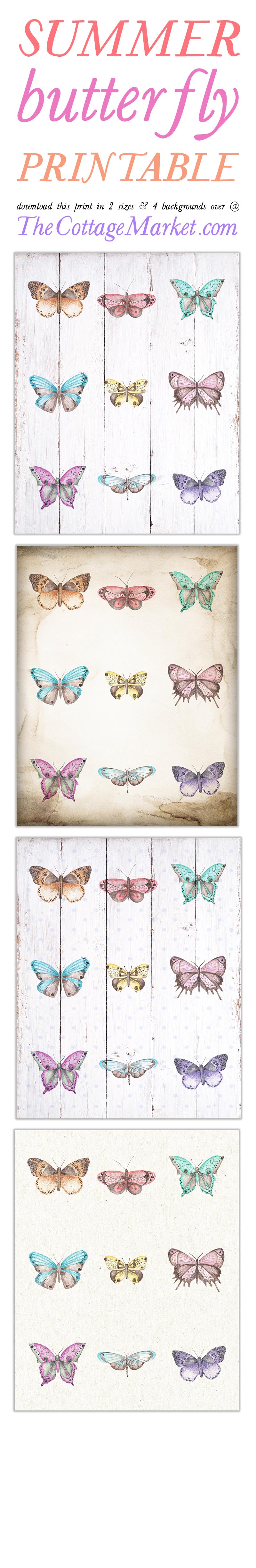 This Summer Butterfly Printable is going to add a pop of color and a touch of pretty to your space in a snap!