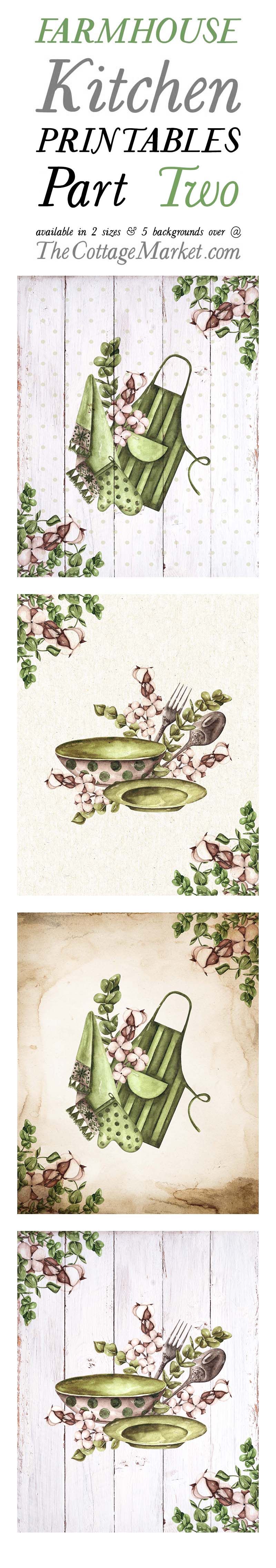 This fabulous set of Farmhouse Kitchen Printables Part Two is just waiting to be part of you Kitchen Scene… guaranteed to add instant charm!