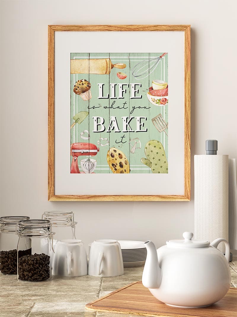This Farmhouse Baking Printable Quote is a perfect addition to your Kitchen Space. A little reminder that goodness is always happening there!