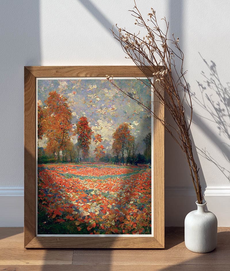 This Free Printable Fall Landscap Set Inspired by Monet is going to create the atmosphere of a cool crisp Autumn Day in your home.