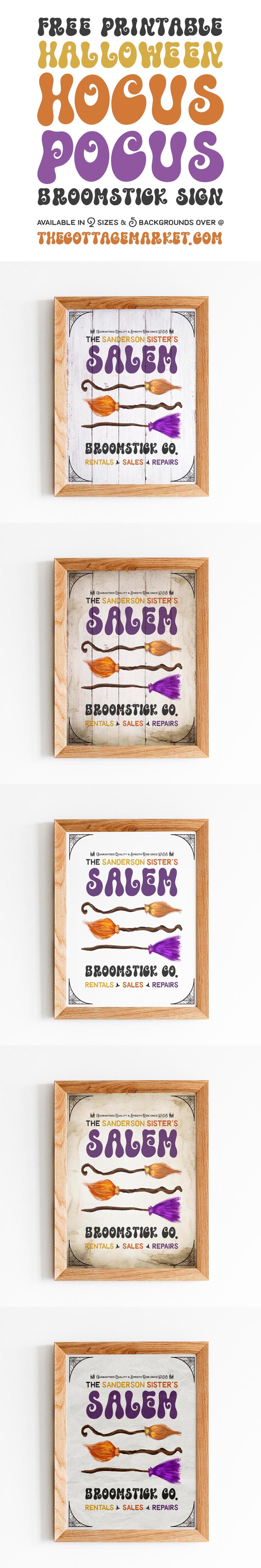 You are going to love this Free Printable Halloween Hocus Pocus Broomstick Sign, a little touch of Witchery for the Spooky Season!