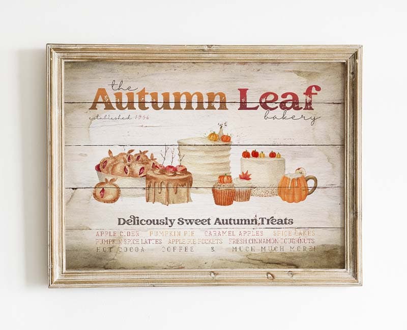 This Pretty Little Free Printable Autumn Bakery Sign just might be the perfect touch to your Kitchen this Fall! A bit of charm and sweetness rolled into one!
