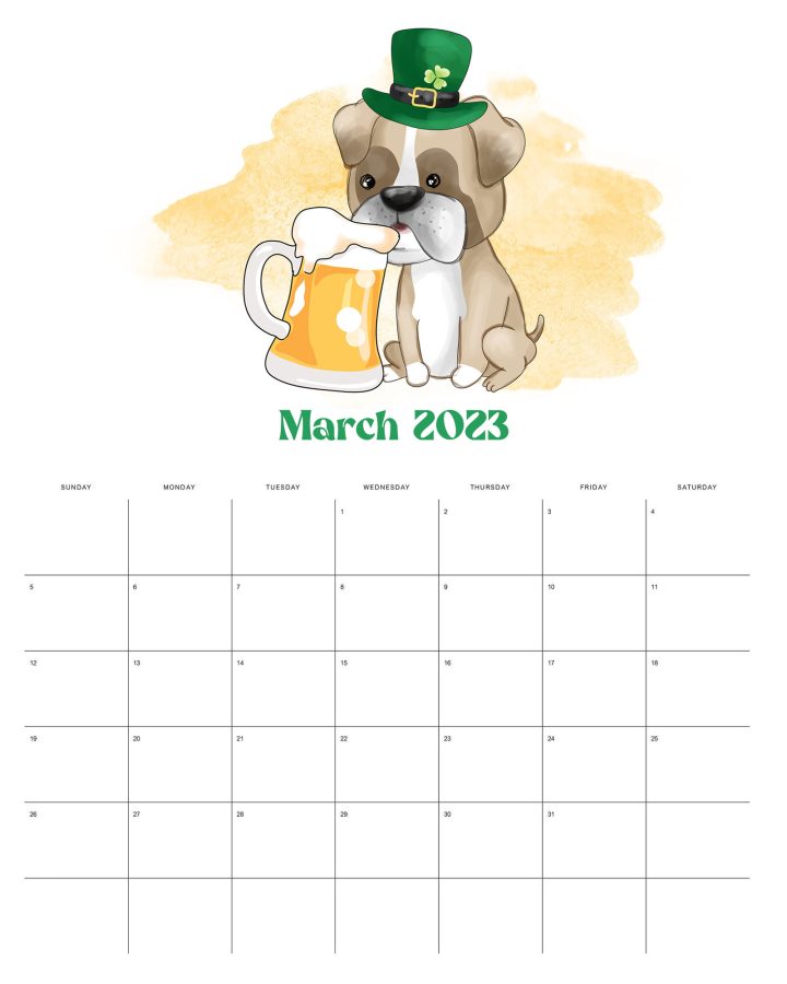 "How about a Free Printable 2023 Cute Dog Calendar to get organized for the New Year! These little pups will make you smile for sure!  Enjoy!