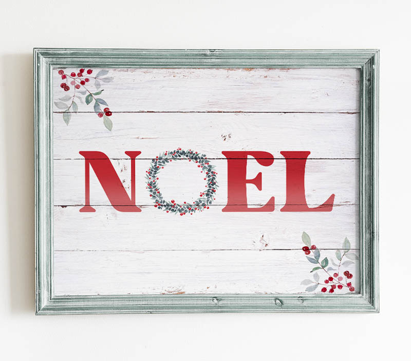 This Pretty Free Printable NOEL Wall Art creation is just waiting to be added to your Holiday Decor!
