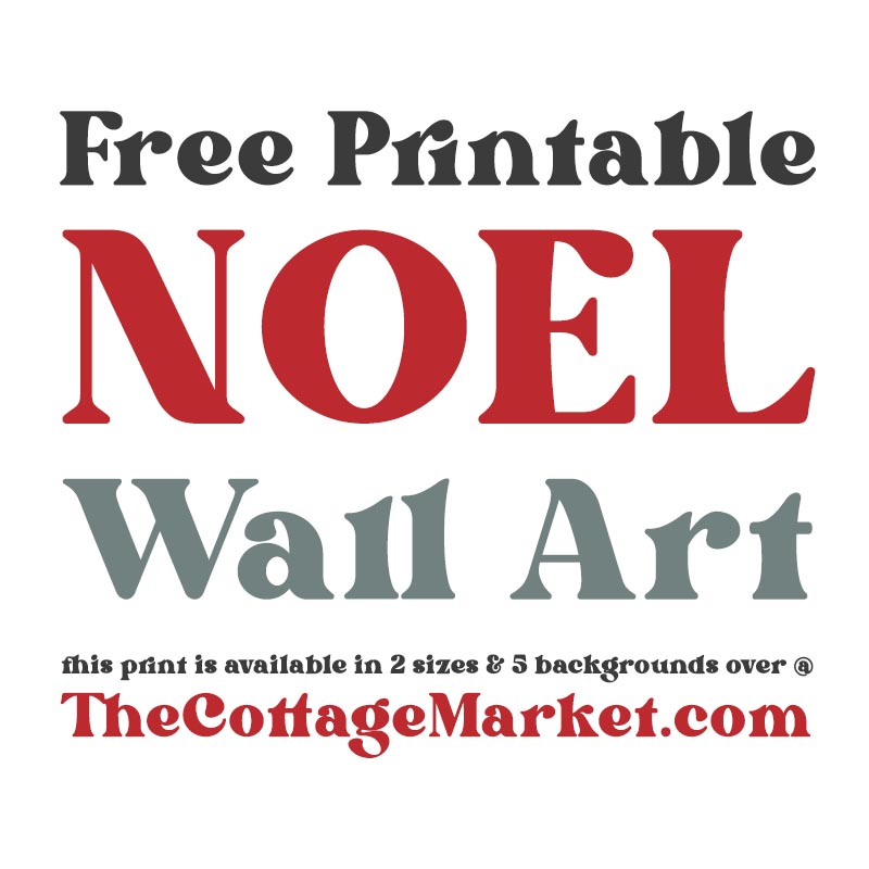 This Pretty Free Printable NOEL Wall Art creation is just waiting to be added to your Holiday Decor!