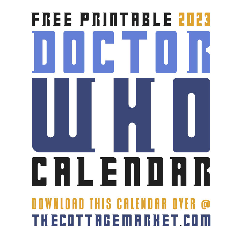 This Free Printable 2023 Doctor Who Calendar is just what you need to keep your organized and on time this coming year!  Come on over and print one of your very own!