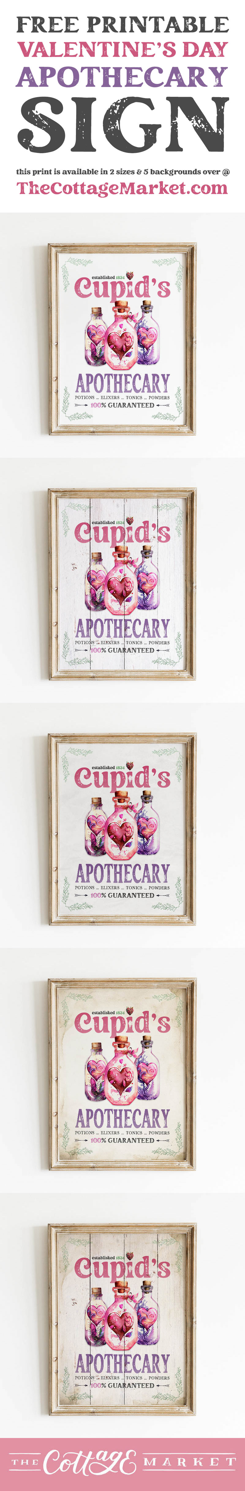 This Romantic Free Printable Valentine's Day Apothecary Sign will add tons of charm and romance to your space!