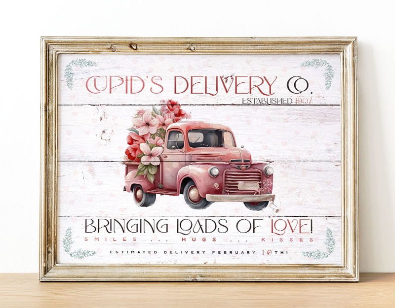 This Pretty Free Printable Valentine's Day Vintage Truck Sign is ready to make the Season of Love just a little bit prettier!