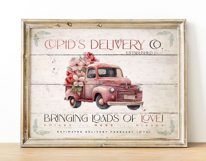 This Pretty Free Printable Valentine's Day Vintage Truck Sign is ready to make the Season of Love just a little bit prettier!