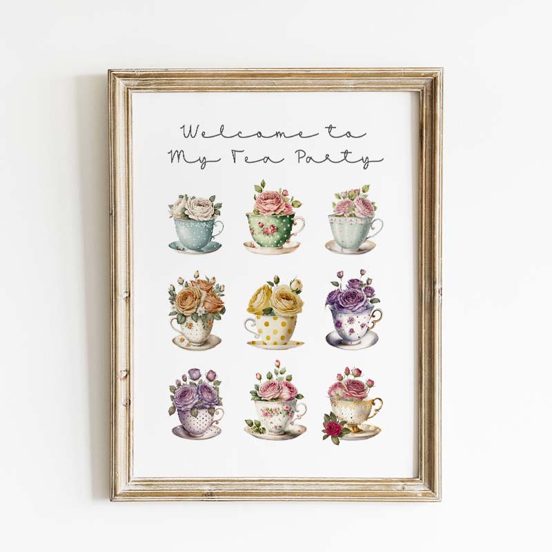 Add a touch of charm to your space with this Free Printable Cottage Tea Party wall art!