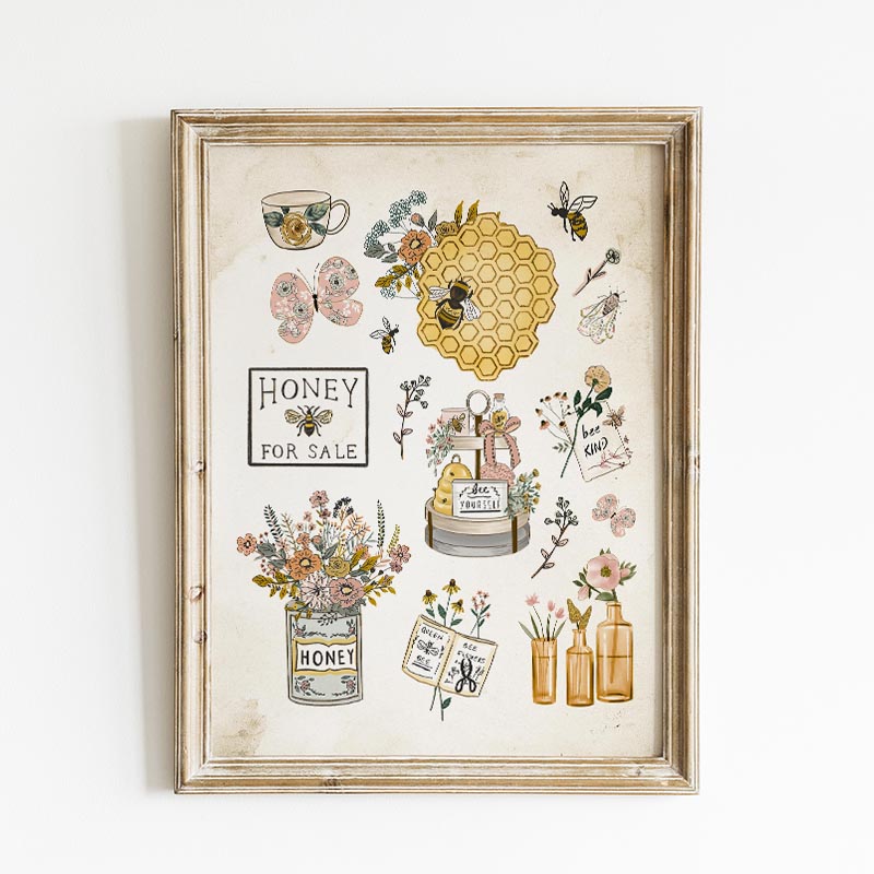 This Beautiful Honey Bee Spring Sampler will bring a fresh breath of Spring to your home decor!