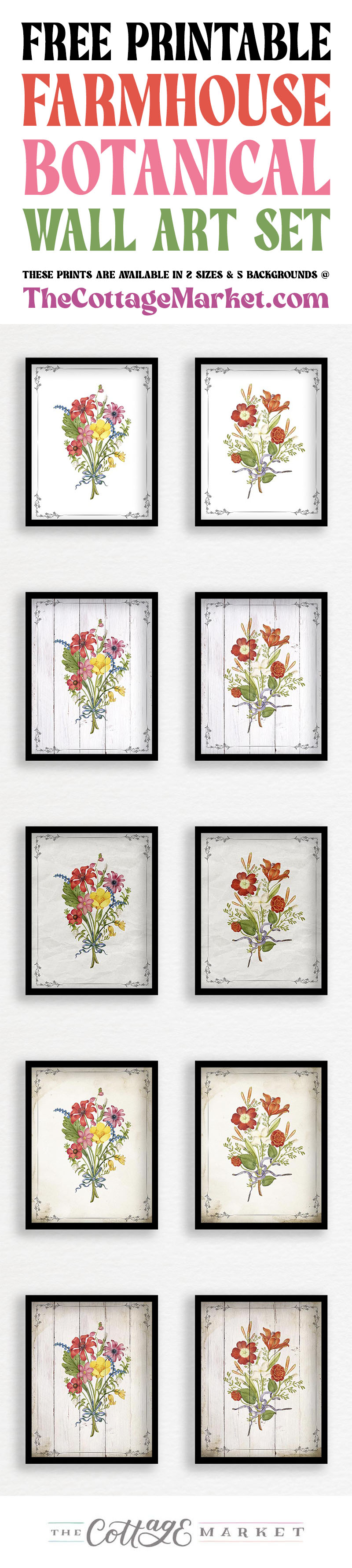 This Free Printable Farmhouse Botanical Wall Art Set will bring a touch of pretty to your space.