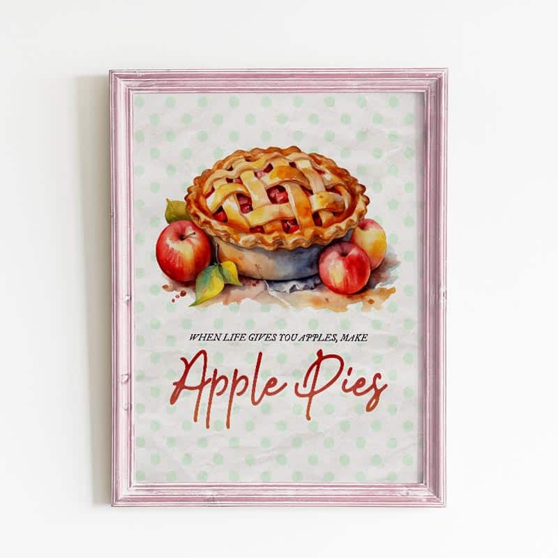 Elevate your decor with our Free Printable Apple Pie Wall Art, a slice of autumn sweetness for your home.