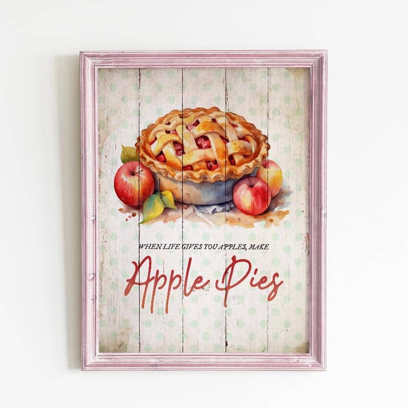 Elevate your decor with our Free Printable Apple Pie Wall Art, a slice of autumn sweetness for your home.