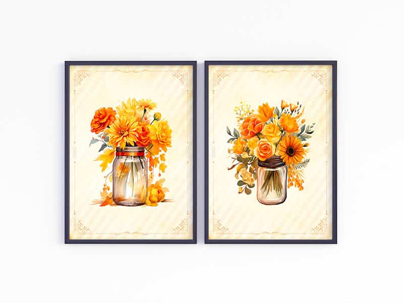 Embrace the beauty of fall with our Free Printable Fall Floral Mason Jar Wall Art. Download now! 🍂🌼 

