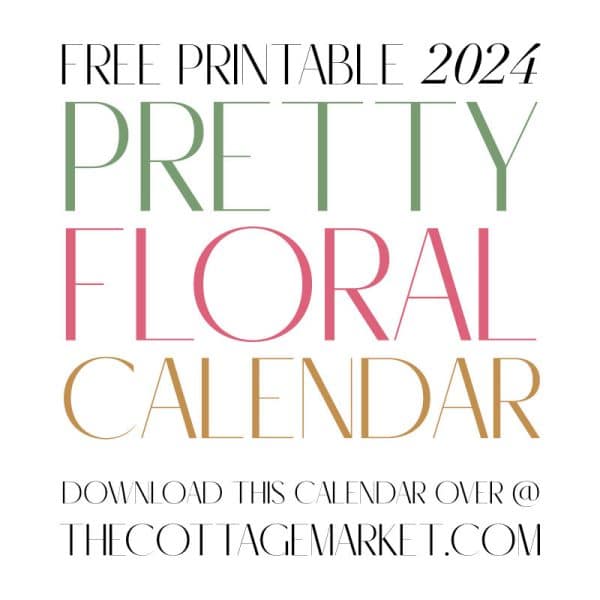 Elevate your space in 2024 with our Free Printable Pretty Floral Calendar – a blend of beauty and organization. Get yours today