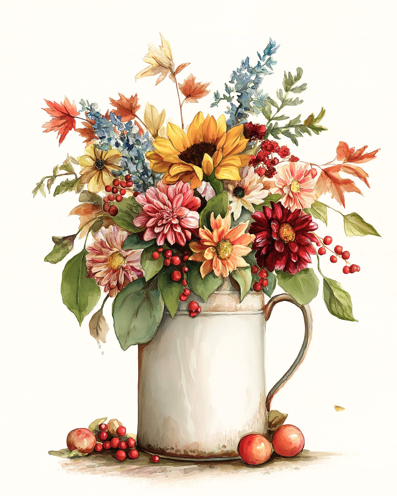 Free Printable Fall Farmhouse Flower Pitcher Wall Art - The Cottage Market