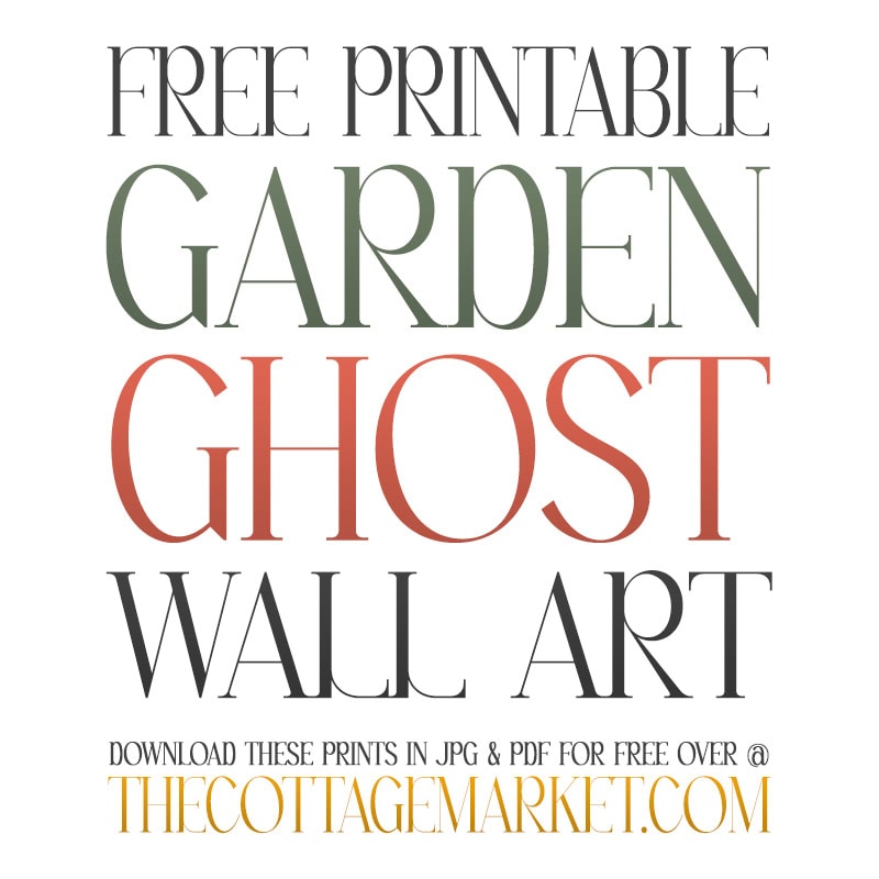 Free Printable Garden Ghost Wall Art – Whimsical Fall Charm for Your ...